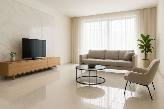 高反射更明亮：拋光石英磚在小宅放大感的運用